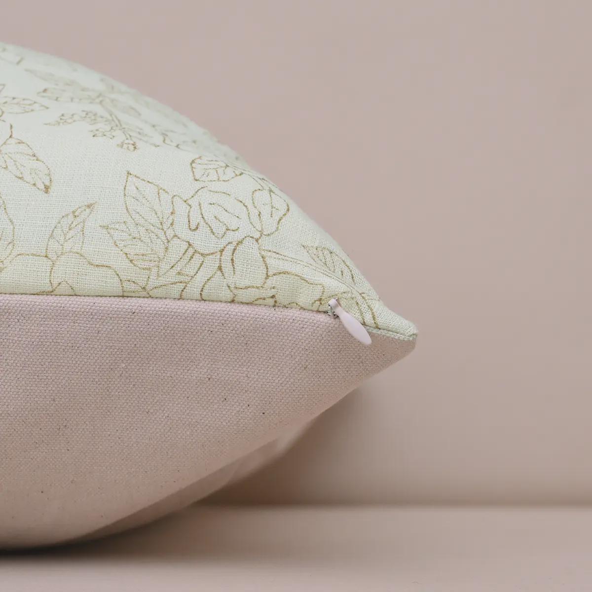 Vireo Hand Block Print Linen Pillow Cover