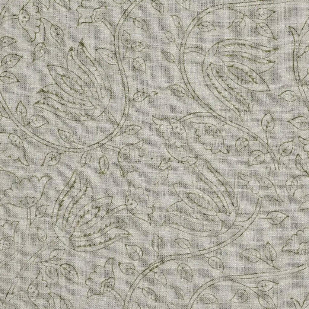 Willow Floral Block Print Linen Pillow Cover
