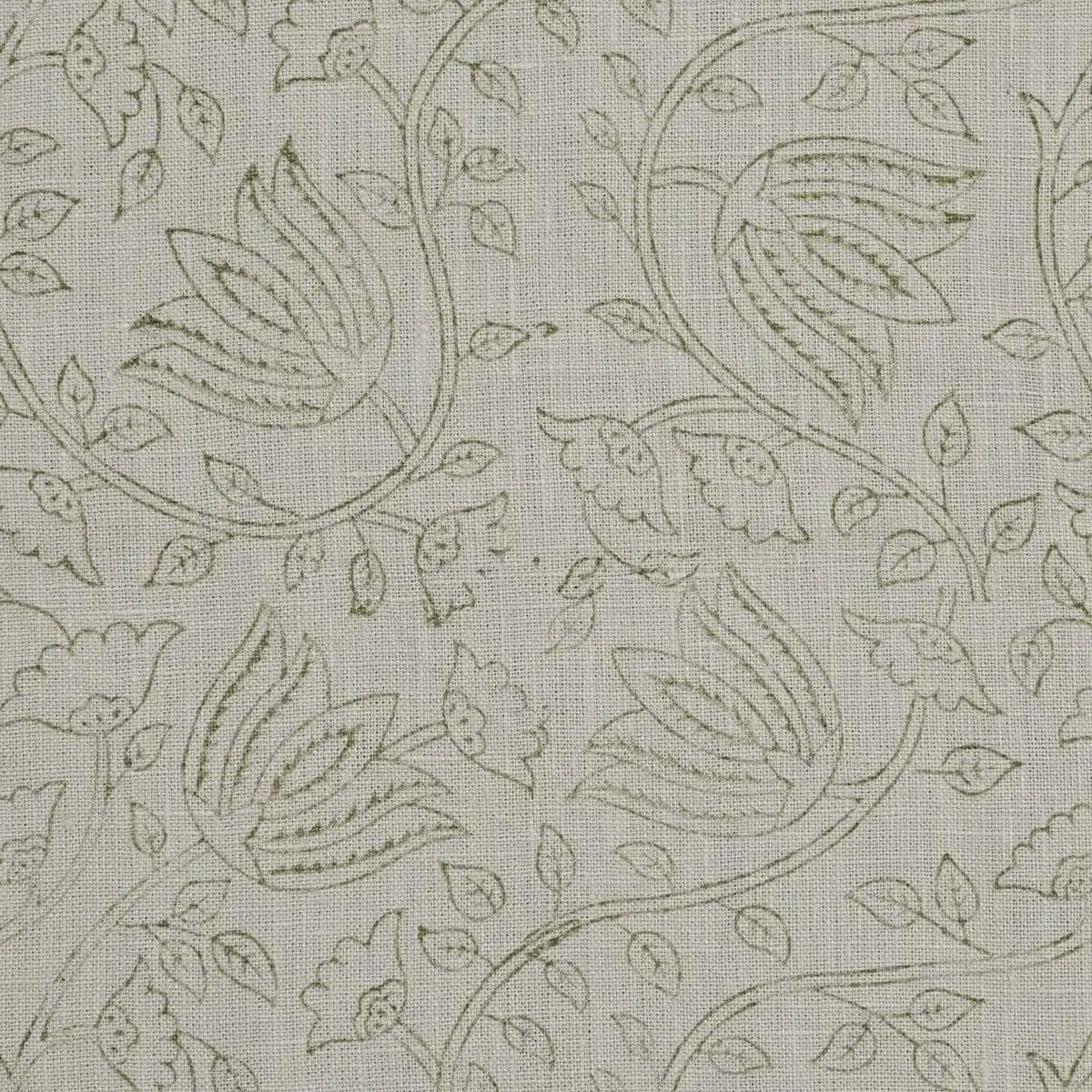 Willow Floral Block Print Linen Pillow Cover