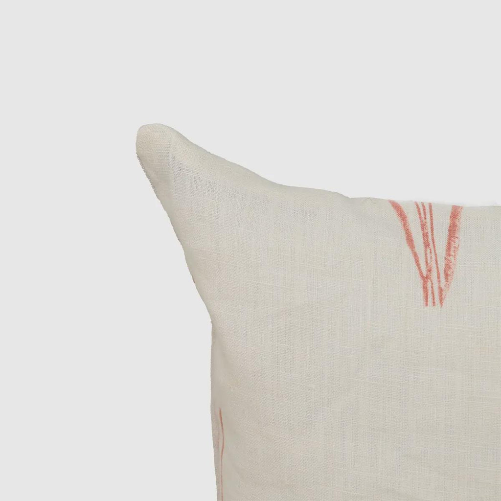 Meadow Floral Block Print Linen Pillow Cover