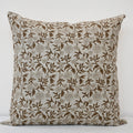 Kara Chestnut Linen Block Print Pillow Cover