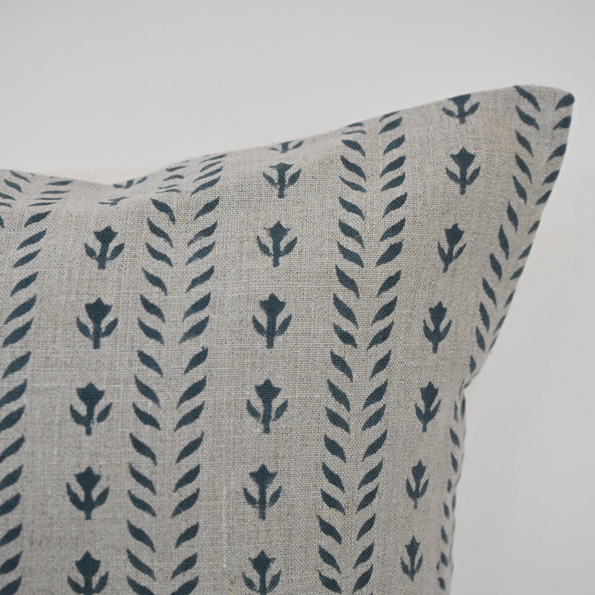 Alexa Indigo Linen Block Print Pillow Cover