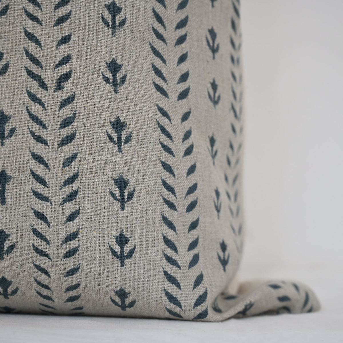 Alexa Indigo Linen Block Print Pillow Cover