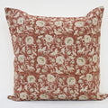 Eliza Rust Linen Block Print Pillow Cover