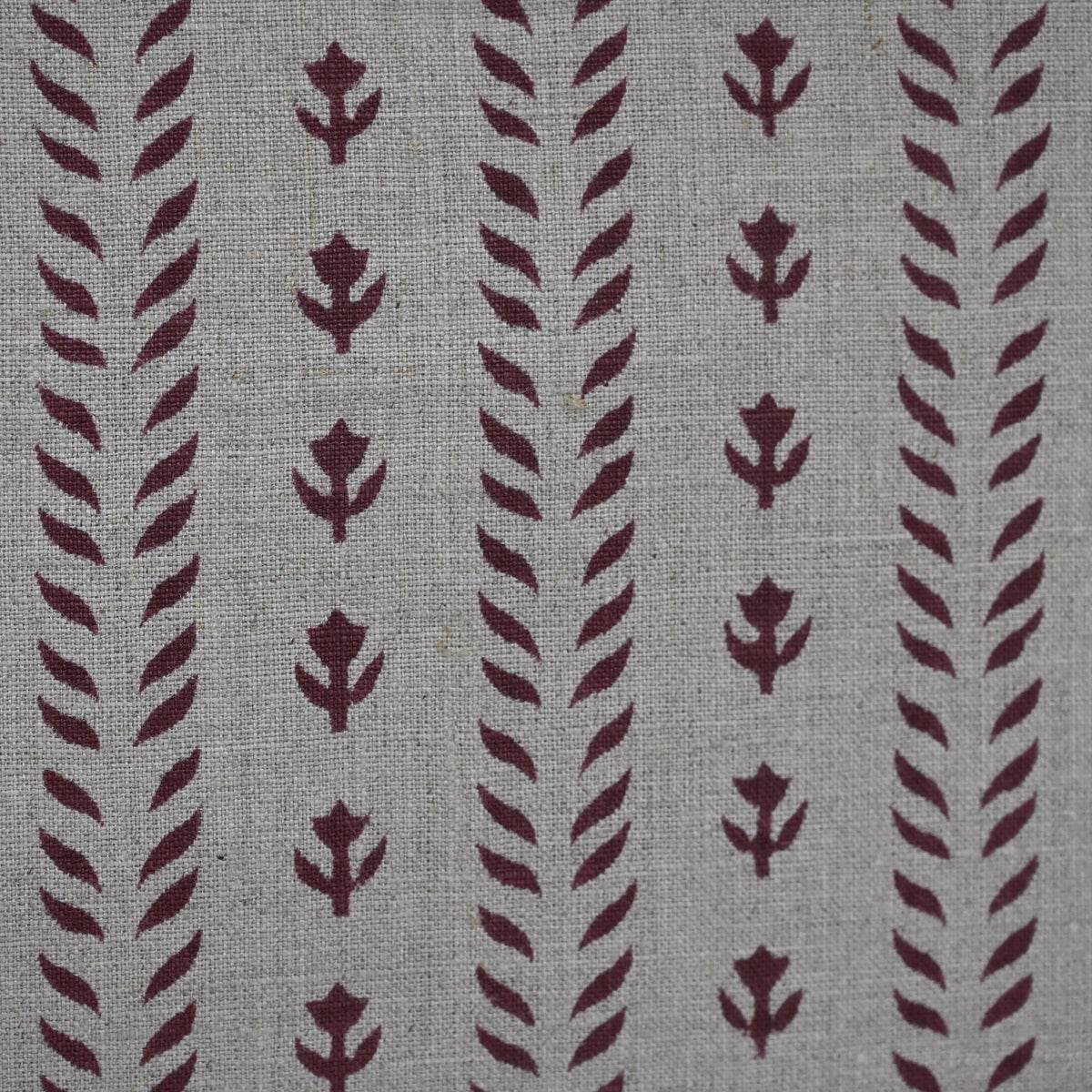 Alexa Maroon Linen Block Print Pillow Cover