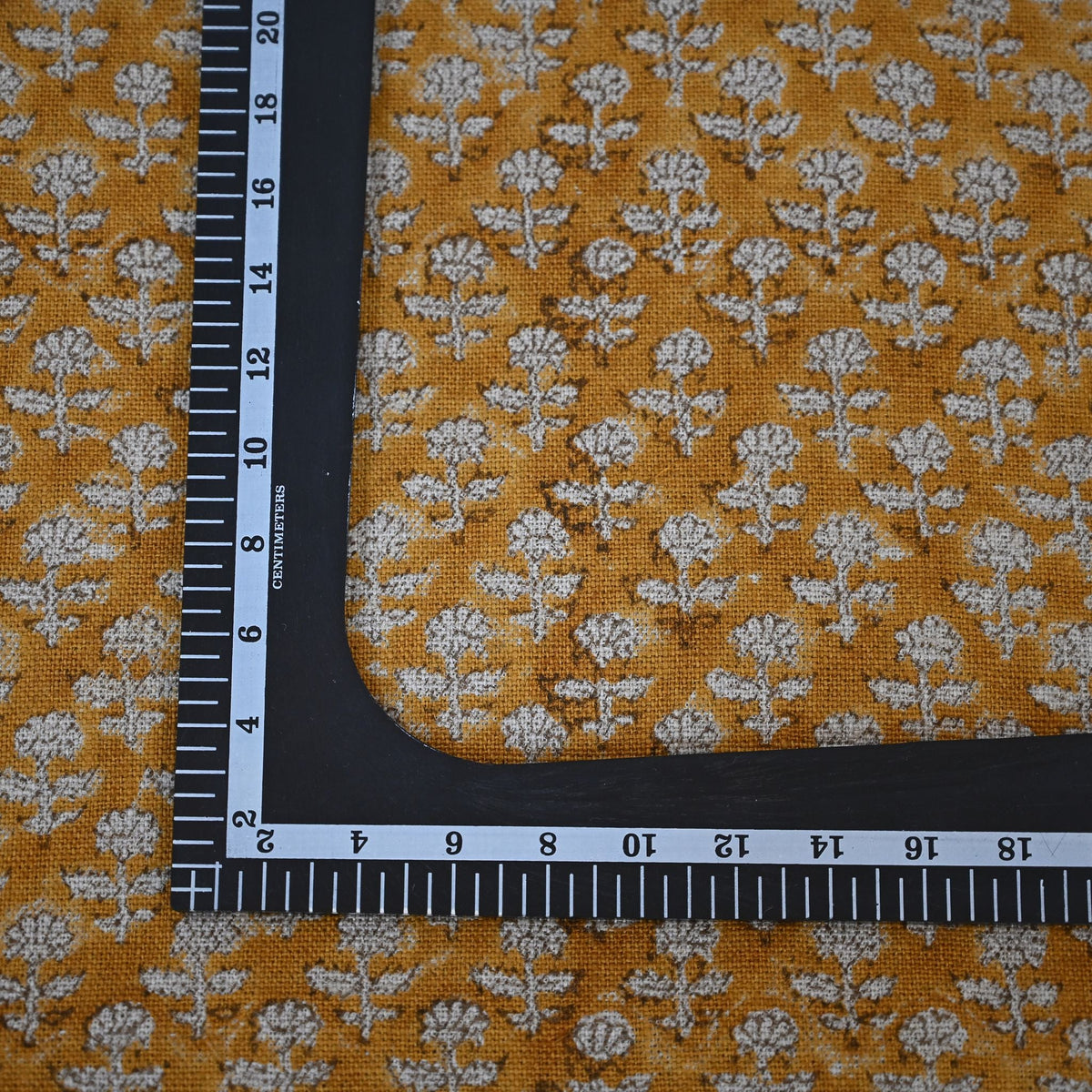 Makayla Yellow Linen Block Print Pillow Cover