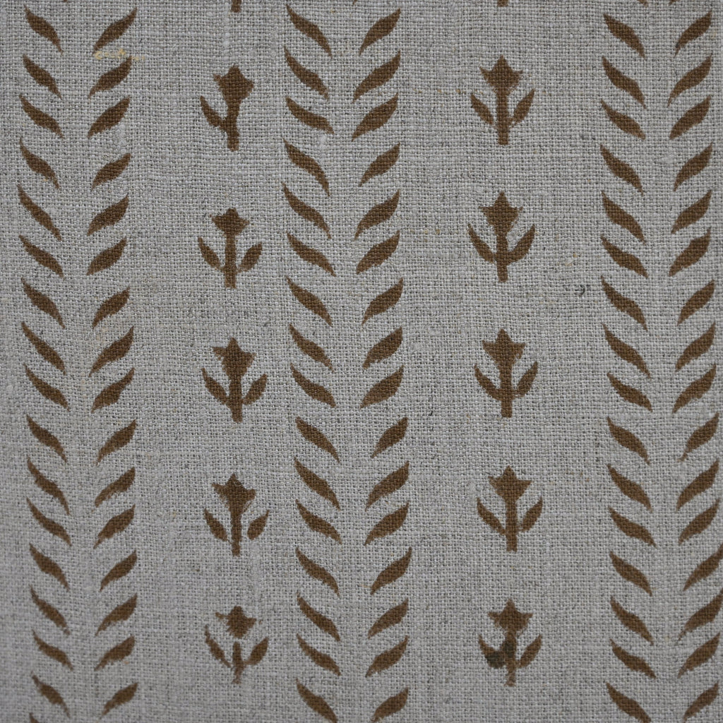 Alexa  Chestnut Linen Block Print Pillow Cover