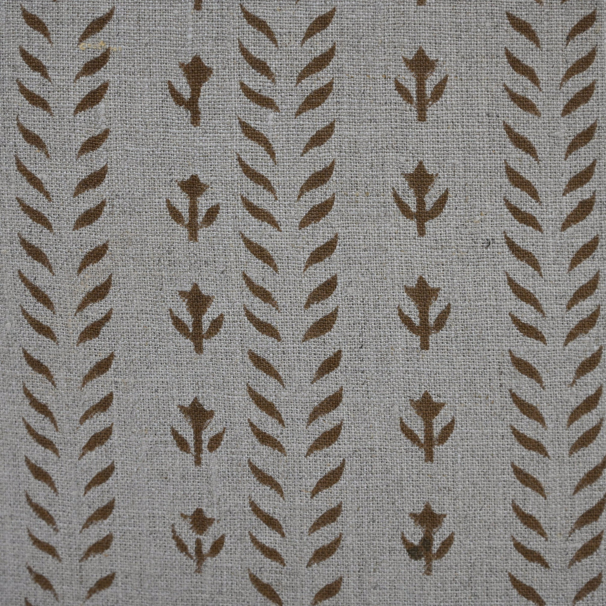 Alexa  Chestnut Linen Block Print Pillow Cover
