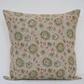 Alexis   Sage Linen Block Print Pillow Cover
