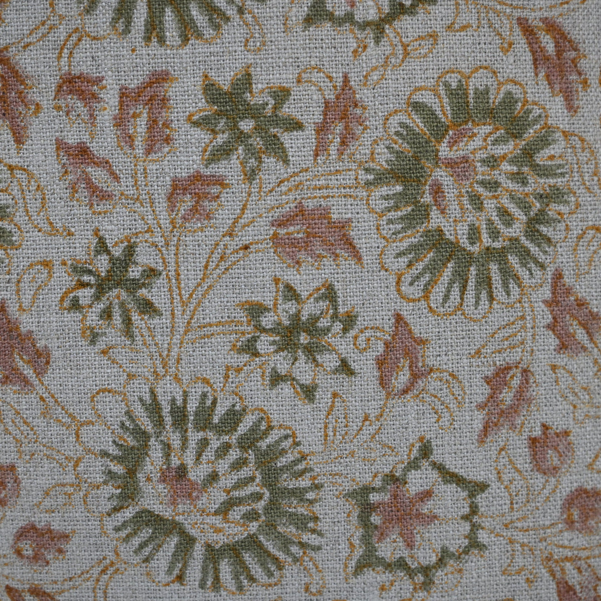 Alexis   Sage Linen Block Print Pillow Cover