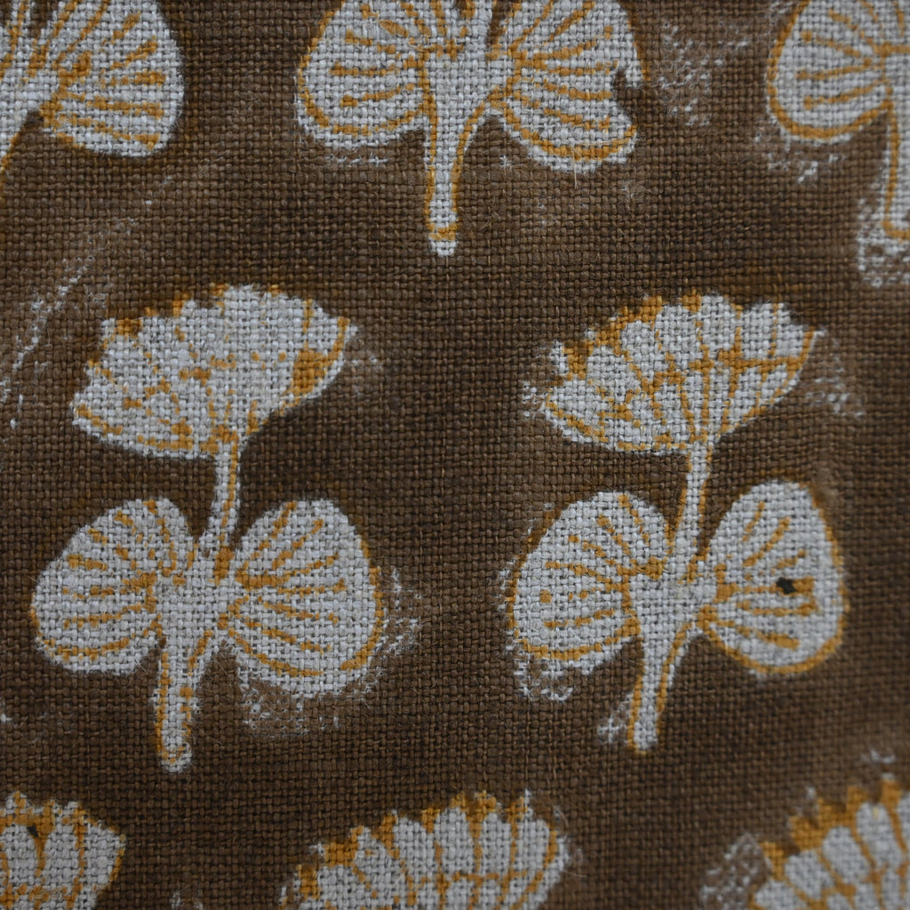 Gabriella Espresso Linen Block Print Pillow Cover