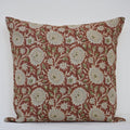 Alexis  Terracotta Linen Block Print Pillow Cover
