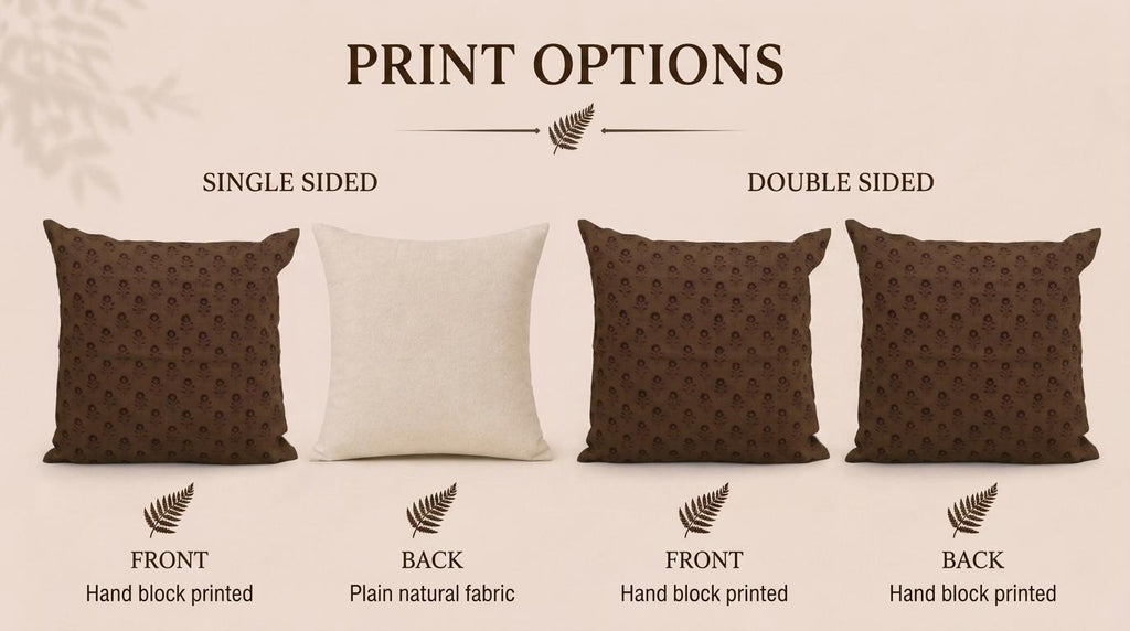 Boho floral buti linen cushion cover product photo