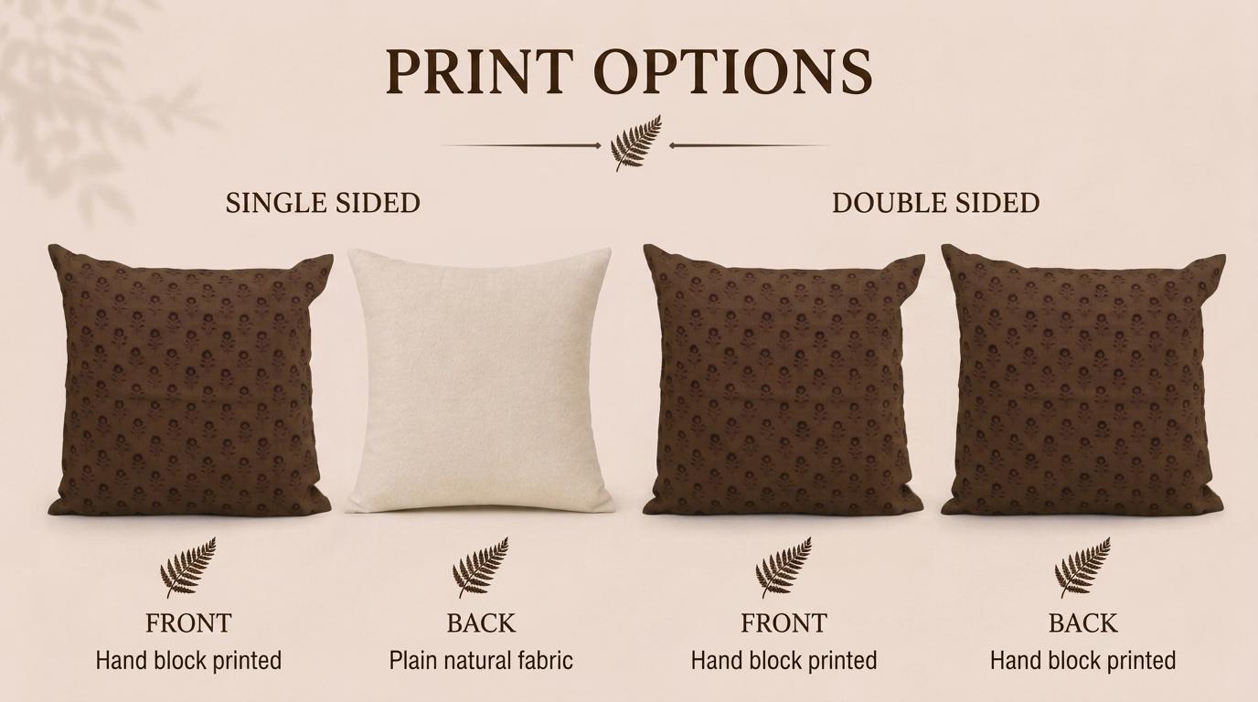 Boho floral buti linen cushion cover product photo