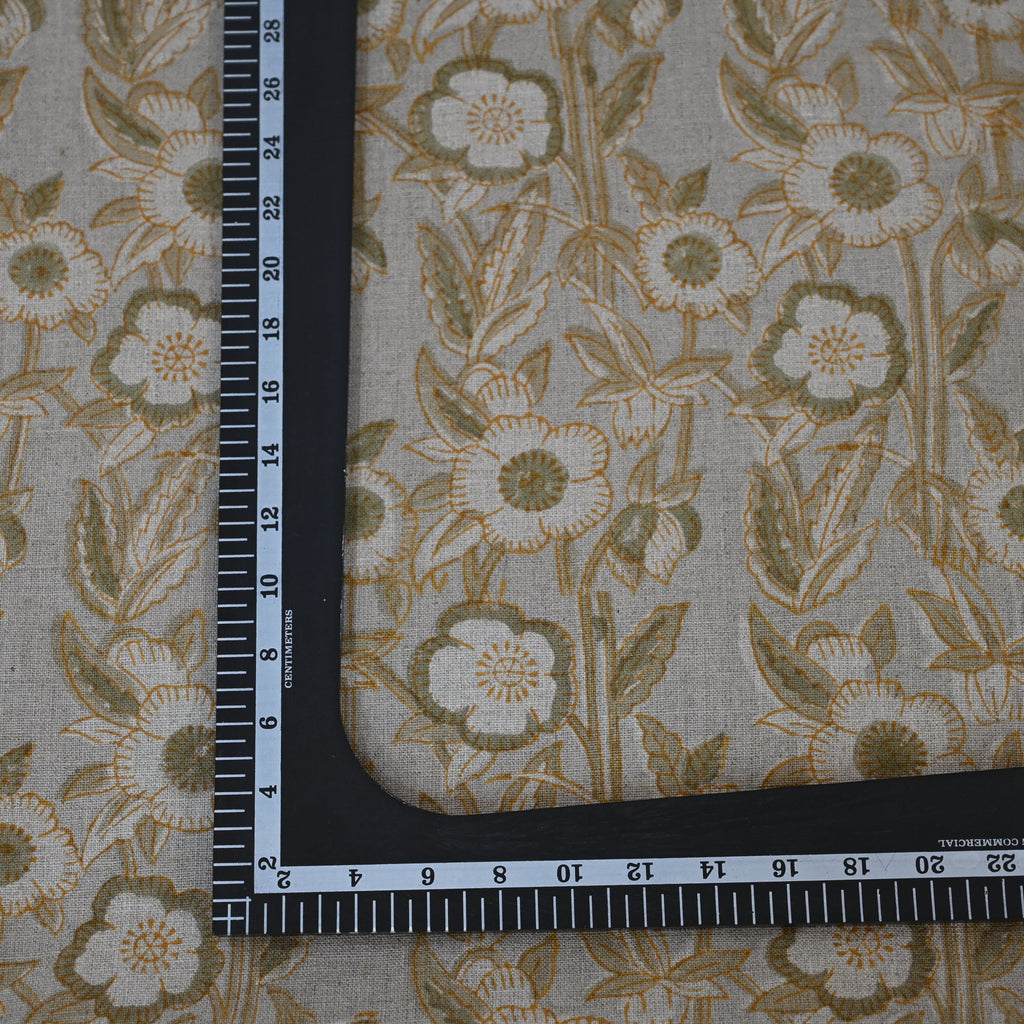Maria Warm Linen Block Print Pillow Cover