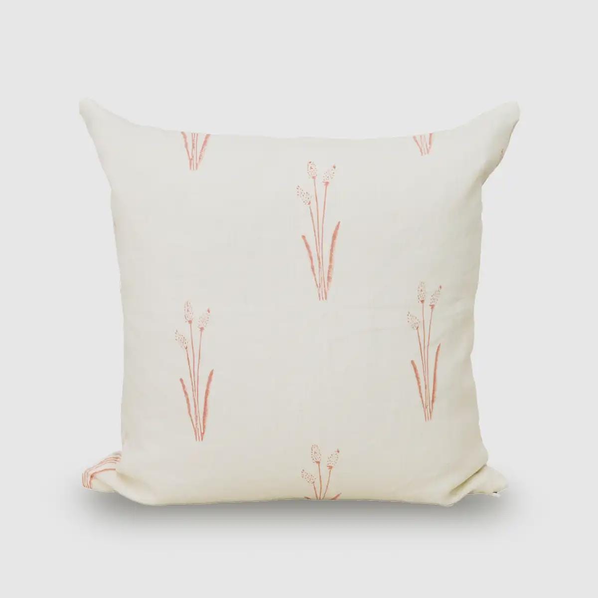 Meadow Floral Block Print Linen Pillow Cover