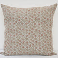 Lisa Taupe Linen Block Print Pillow Cover