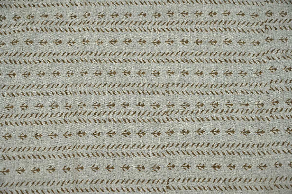 Luna Floral Hand Block Print Linen Fabric by the Yard 19
