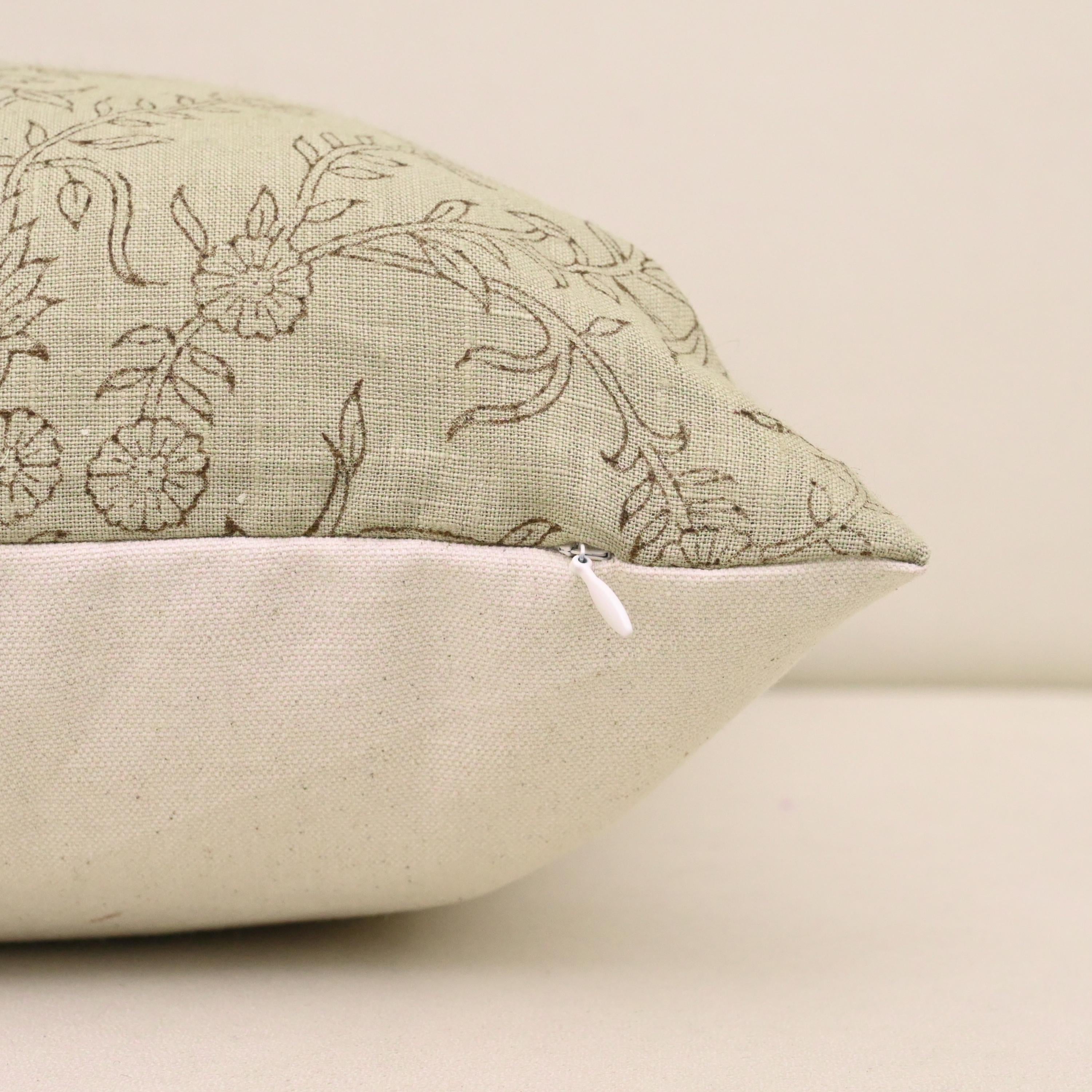 Rustica Block Print Linen Pillow Cover