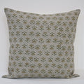 Madeline Olive Linen Block Print Pillow Cover