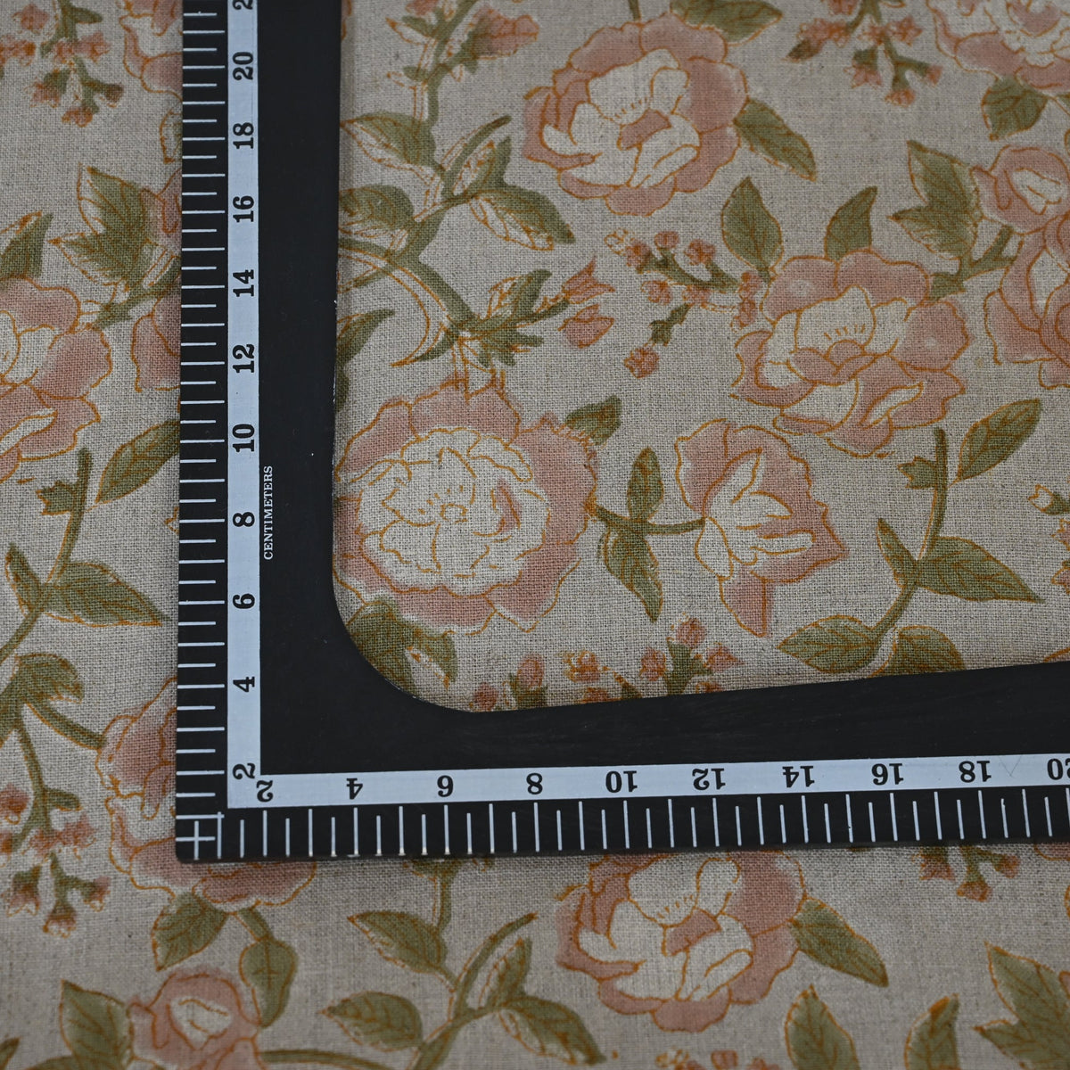 Madelyn Blush Linen Block Print Pillow Cover