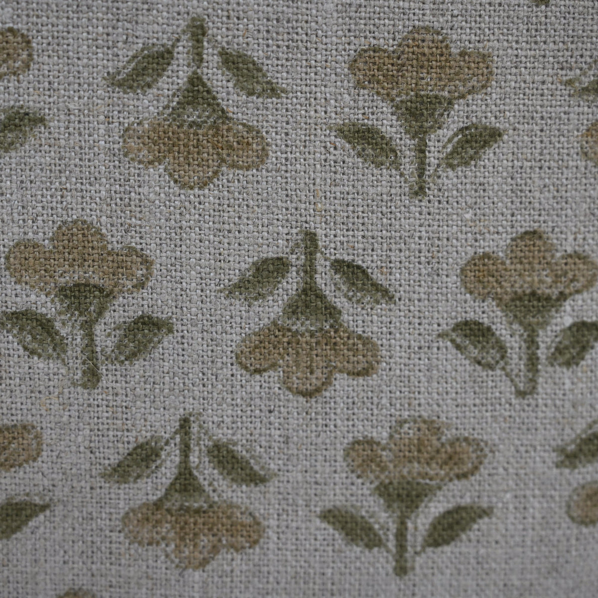 Madeline Gold Linen Block Print Pillow Cover