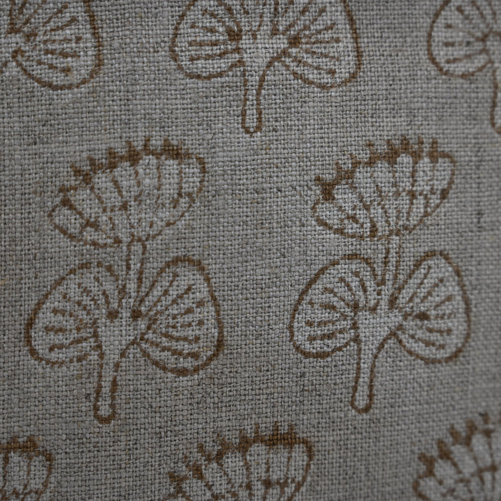 Gabriella Sepia Linen Block Print Pillow Cover