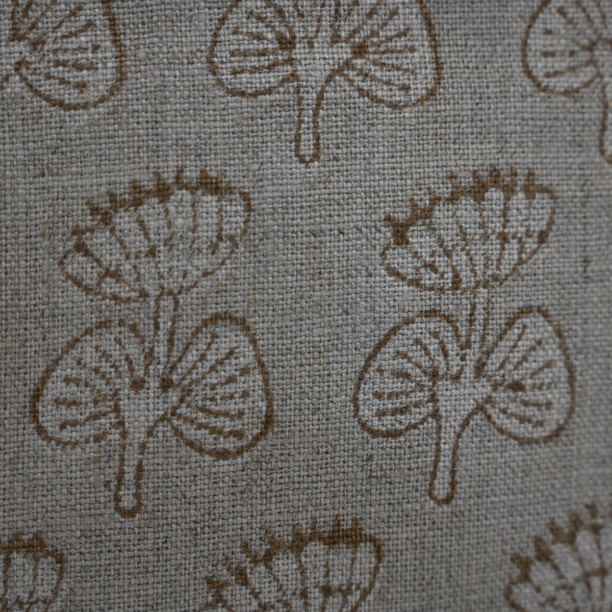 Gabriella Sepia Linen Block Print Pillow Cover