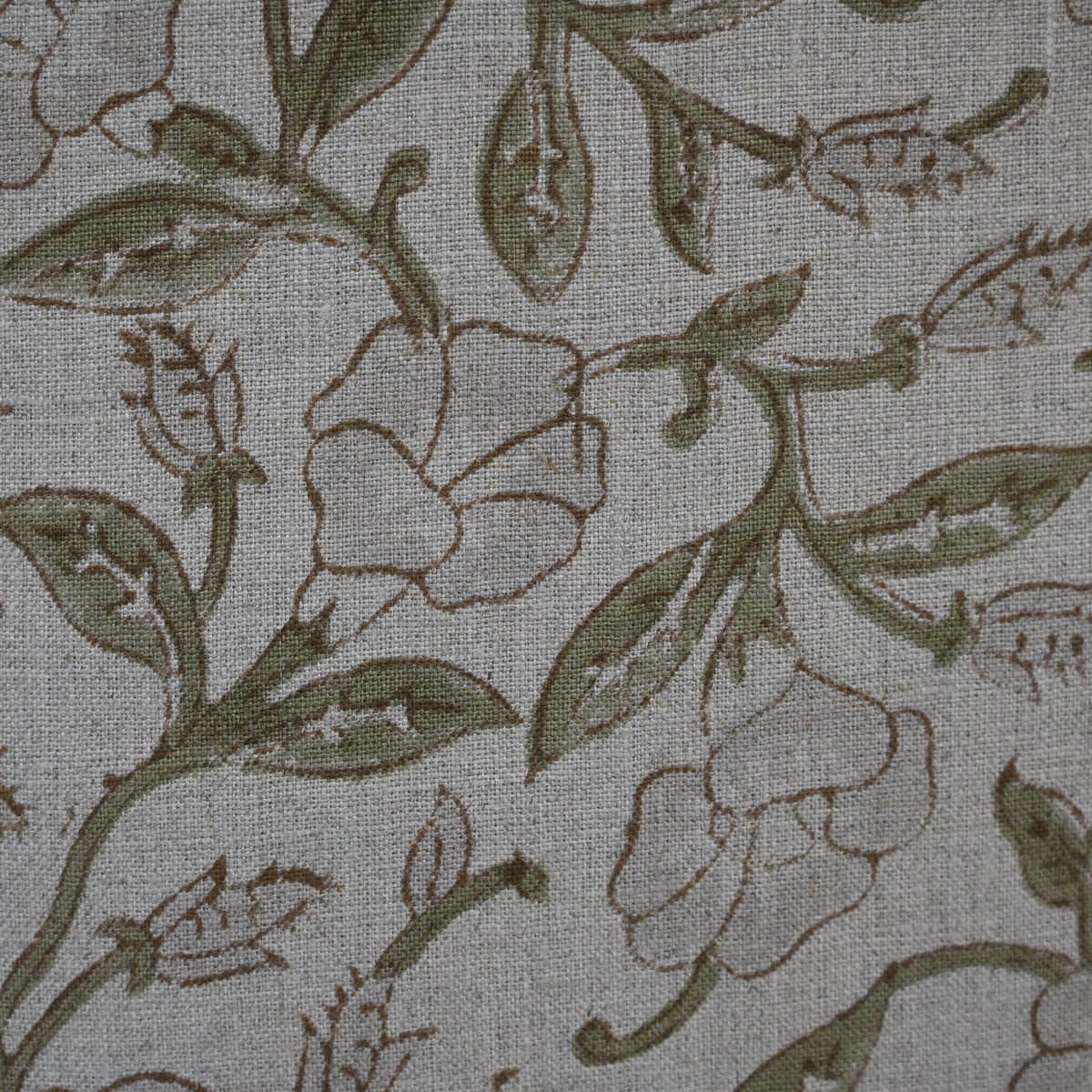 Kayla Grey Linen Block Print Pillow Cover