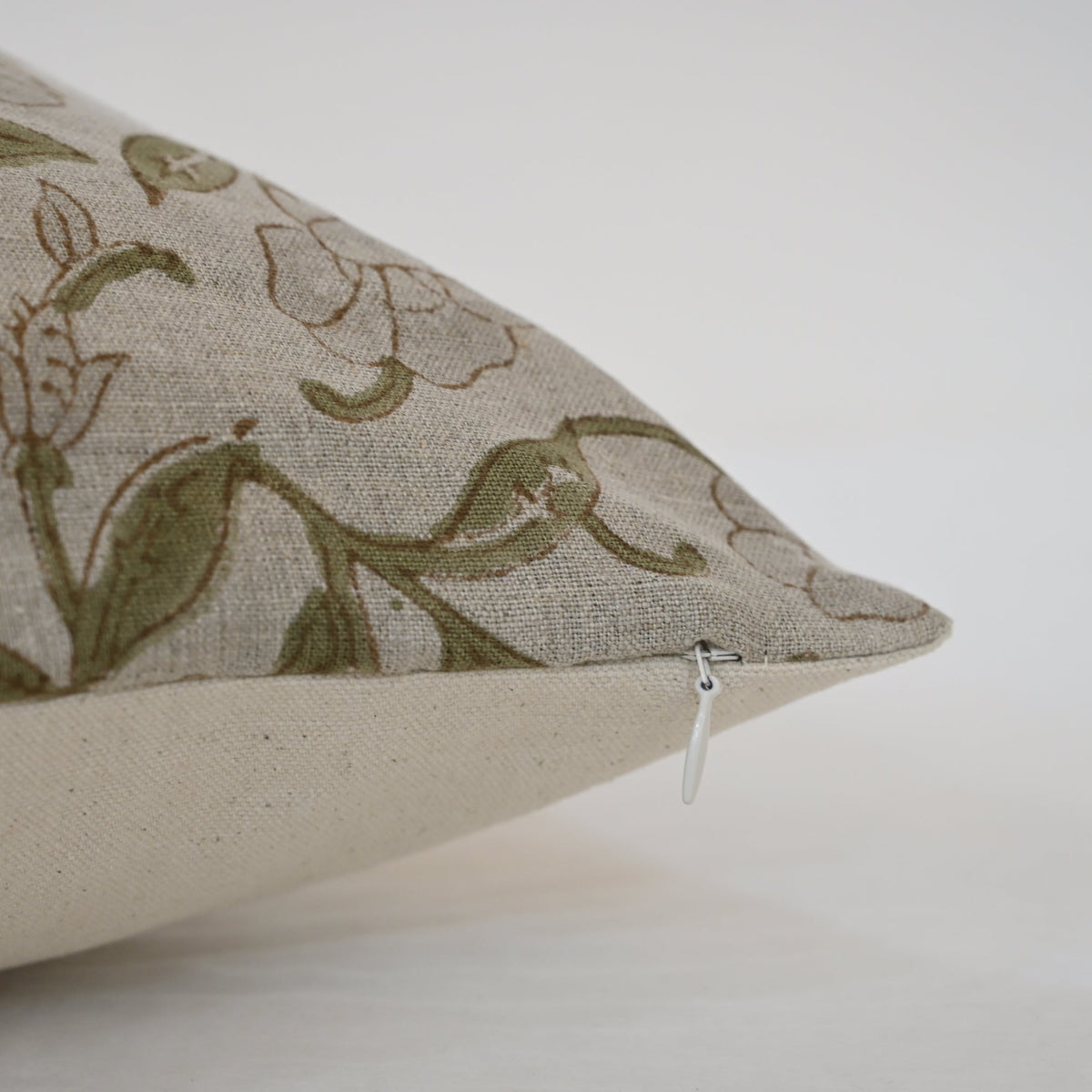 Kayla Grey Linen Block Print Pillow Cover