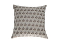 Brown ditsy floral hand block print linen pillow cover, front view