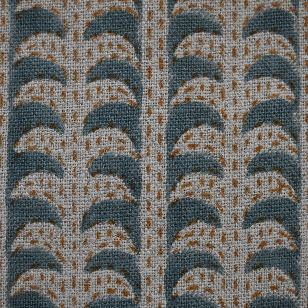 Kylie Slate Linen Block Print Pillow Cover
