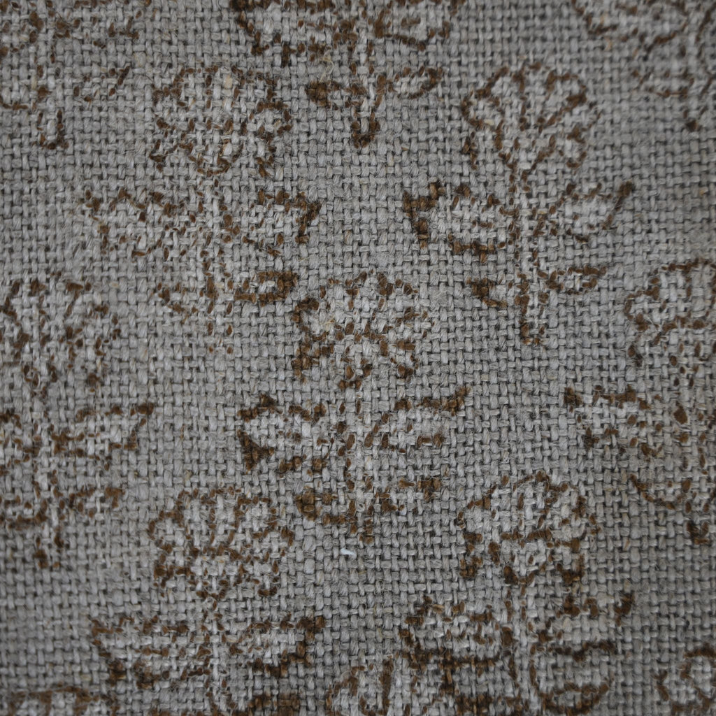 Makayla Chestnut Linen Block Print Pillow Cover