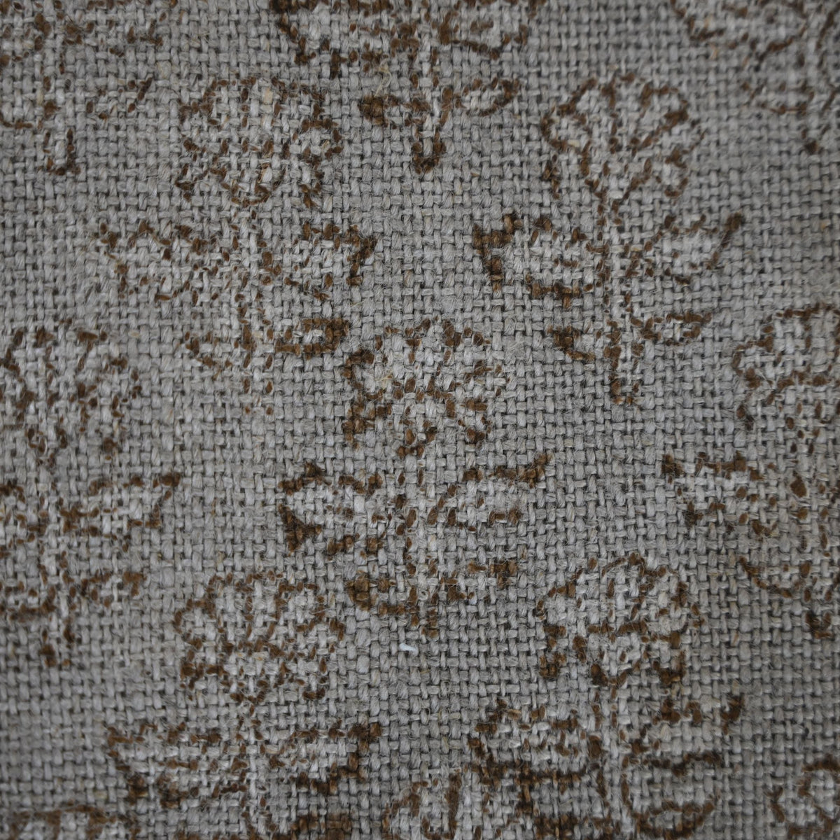 Makayla Chestnut Linen Block Print Pillow Cover