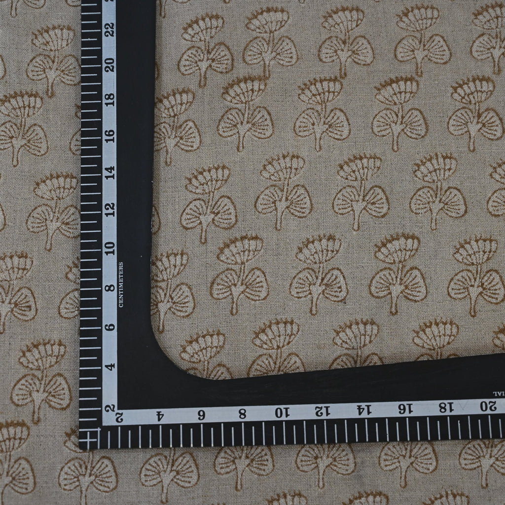 Gabriella Sepia Linen Block Print Pillow Cover