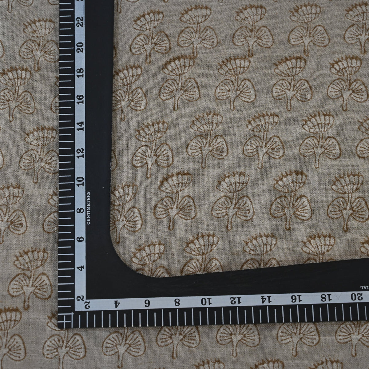 Gabriella Sepia Linen Block Print Pillow Cover