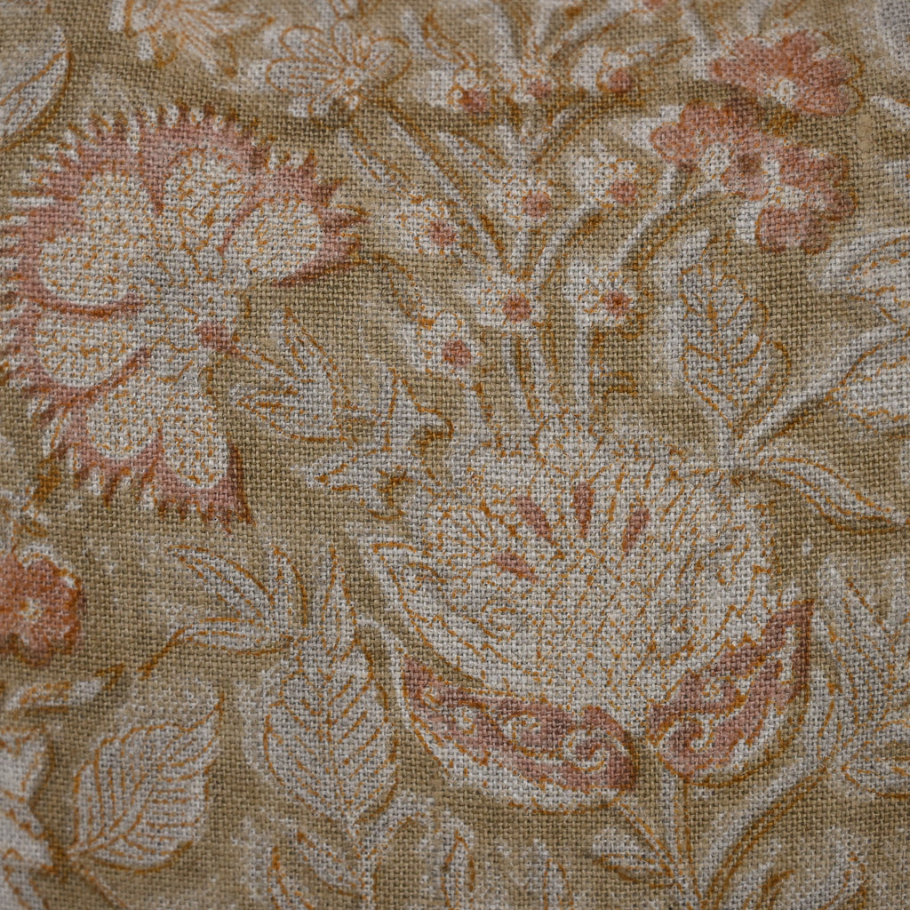 Sydney Terracotta Linen Block Print Pillow Cover