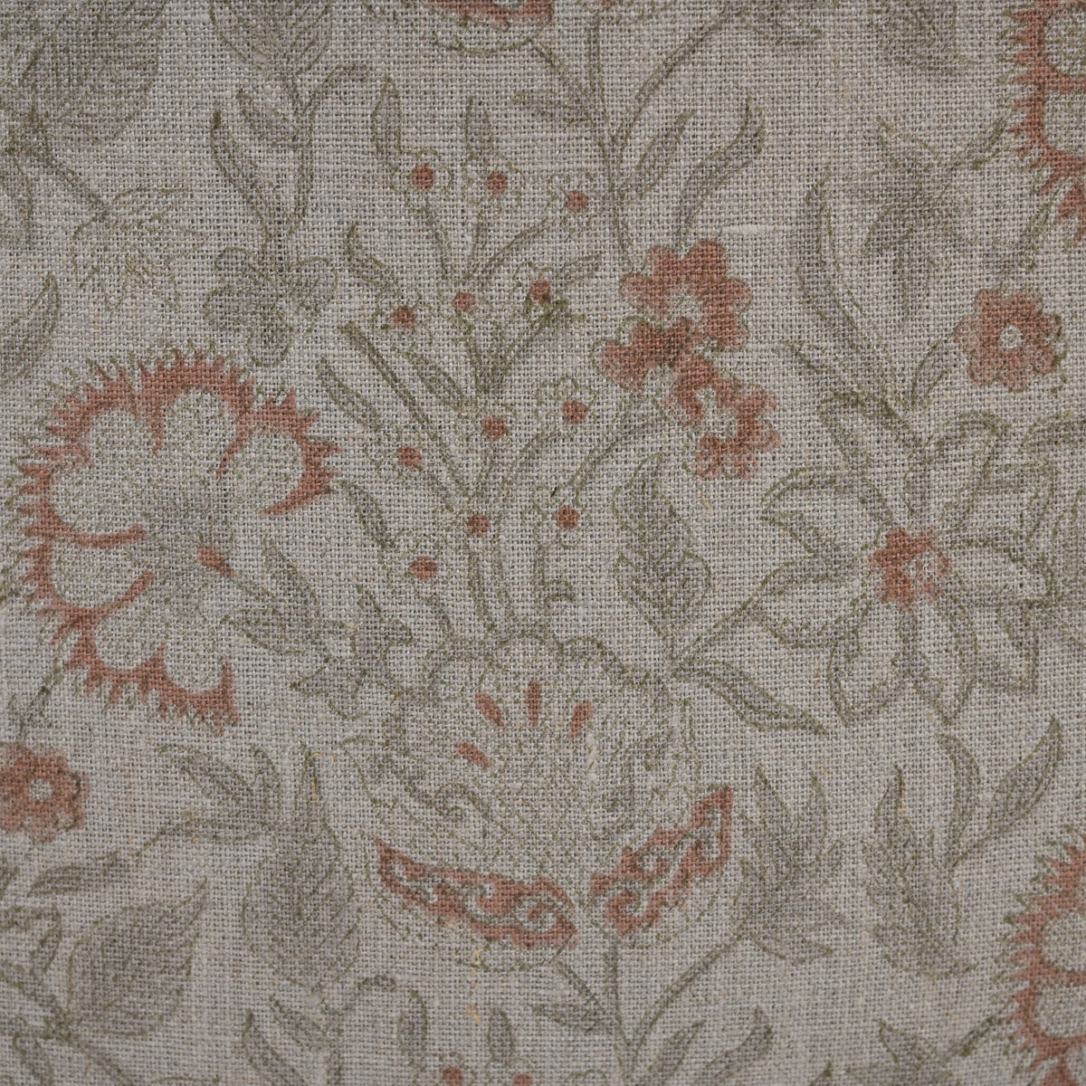 Sydney Terracotta Linen Block Print Pillow Cover