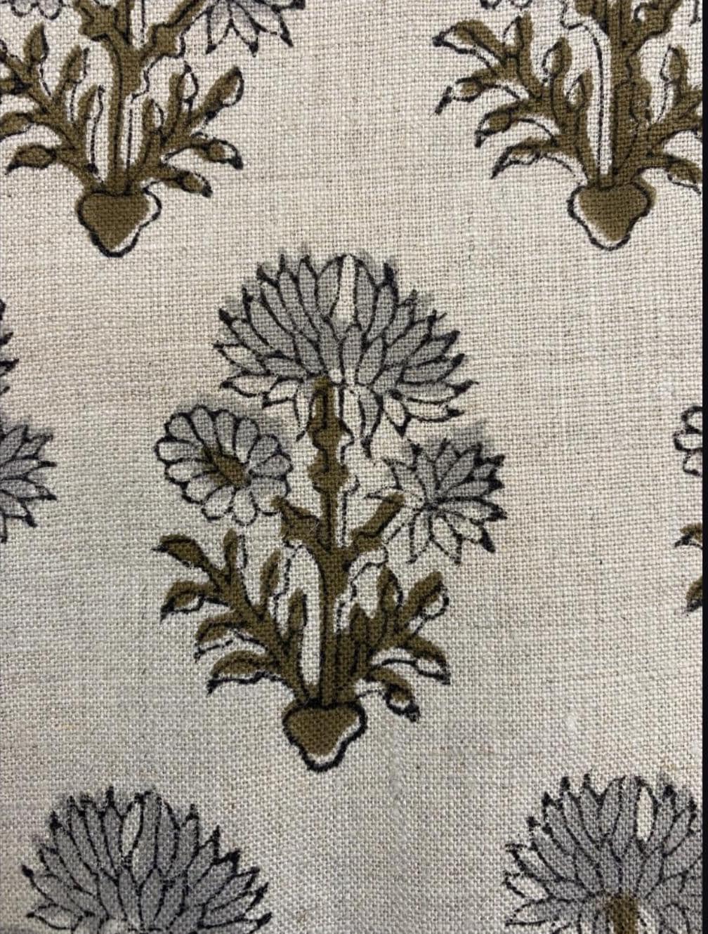 Mughal buta linen pillow cover styled in a bedroom