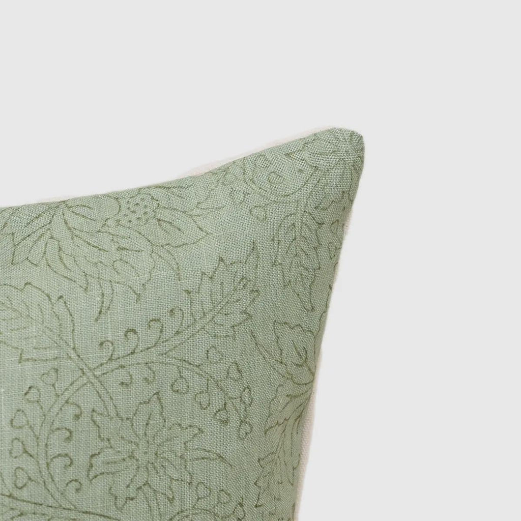 Oliva Hand Block Print Linen Pillow Cover