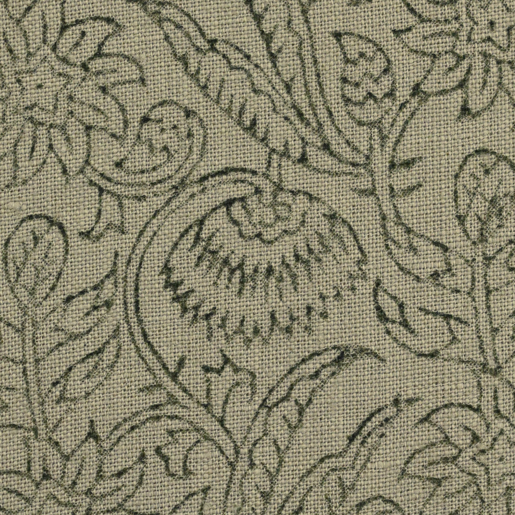 Sage Chintz Vine Linen Pillow Cover