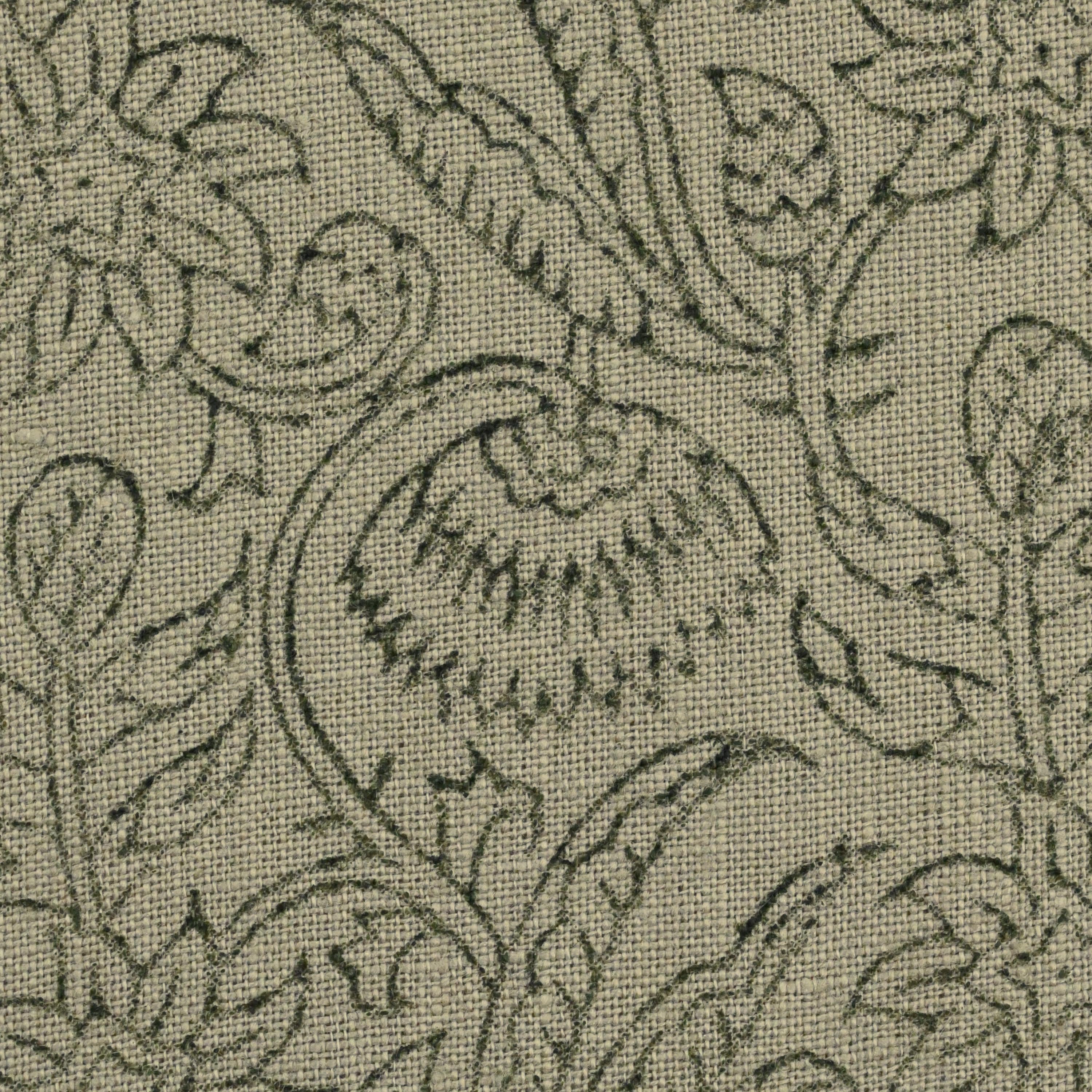 Sage Chintz Vine Linen Pillow Cover