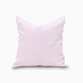 Pink solid linen pillow cover, front view showing soft blush pink fabric texture