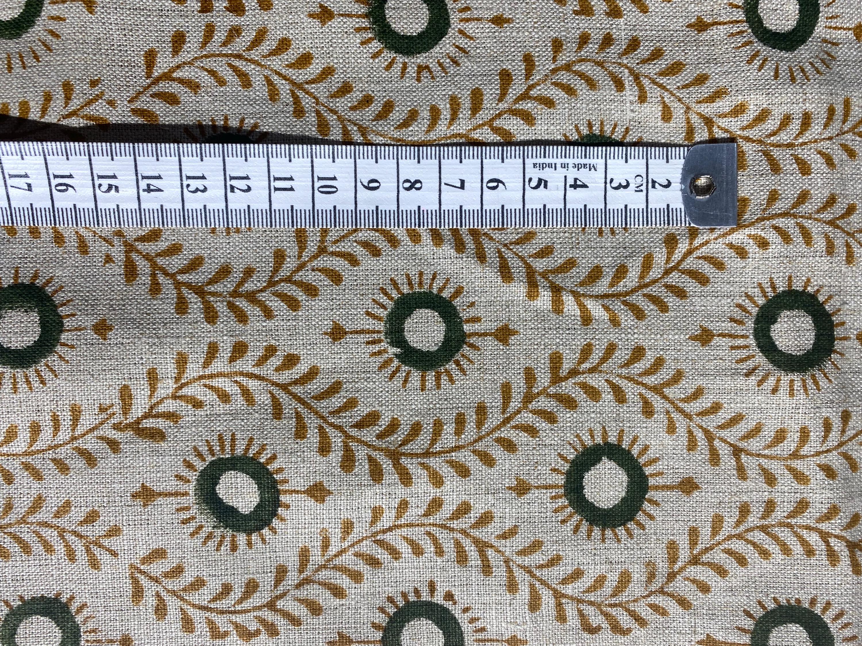 Rust olive paisley ogee linen pillow cover, back view