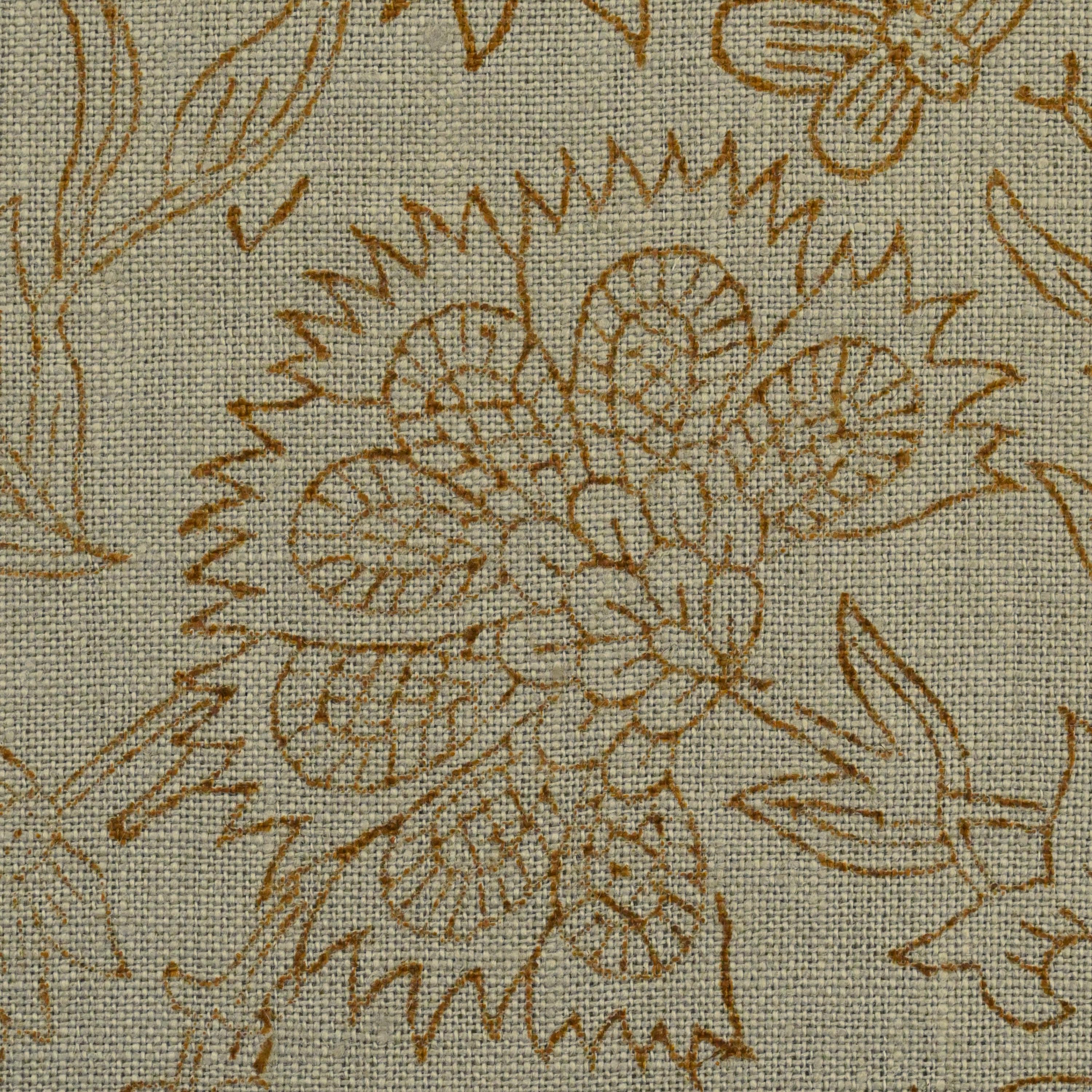 Boho Block Print Linen Pillow Cover