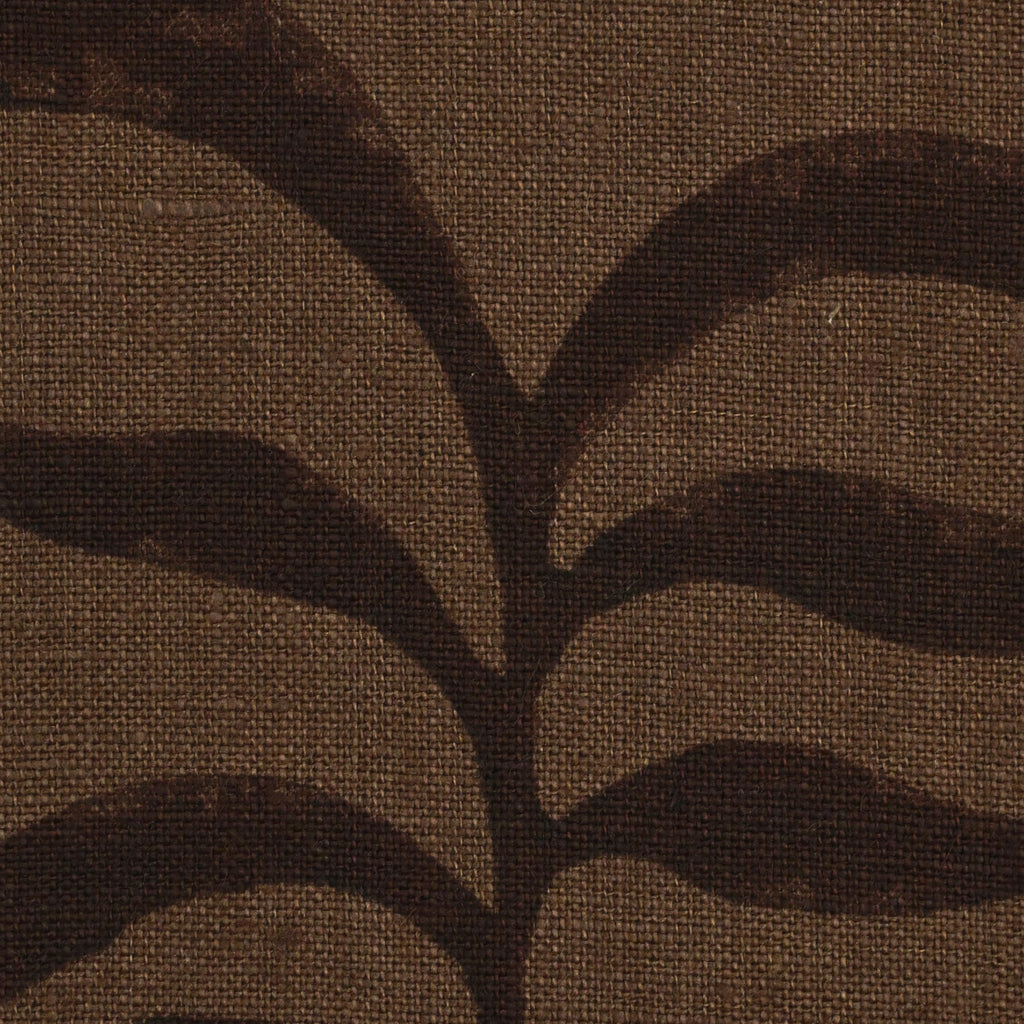 Front view of chestnut brown vertical fern trail cushion cover