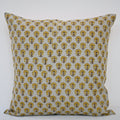 Summer Mustard  Linen Block Print Pillow Cover