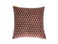 Rust brick red ditsy floral hand block print linen pillow cover, front view