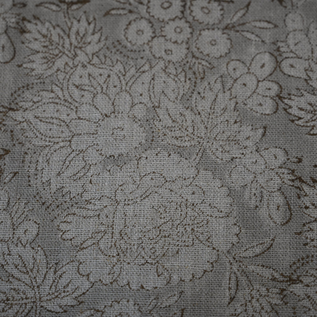 Jasmine Taupe Linen Block Print Pillow Cover