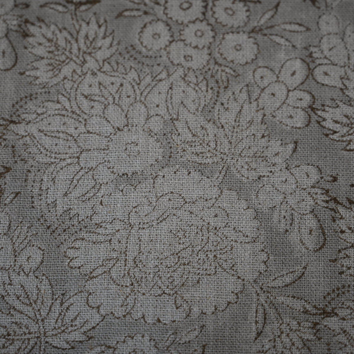 Jasmine Taupe Linen Block Print Pillow Cover